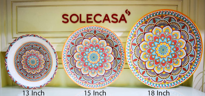 Solecasa Solecasa Turkish Floral Pattern Melamine Thaal 13-Inch 1 Pcs