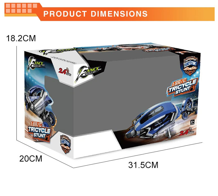 2.4GHz Full Function Radio Control Motorbike 1/8 High Speed Electric Various Stunt Action RC Stunt Car Toy with LED Light