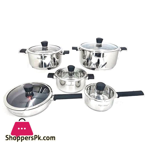 ALPENBURG Cookware Set Stainless Steel Germany Made - 10 Pcs #HP52