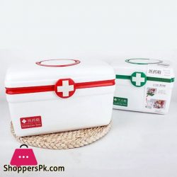 Plastic Portable Double Layer Medical Storage Box First Aid Kit ...