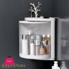 Bathroom Corner Storage Cabinet 360 Degree Rotating Triangle Shelf Multifunction Rack Wall Mounted Kitchen Cosmetic Storage Box