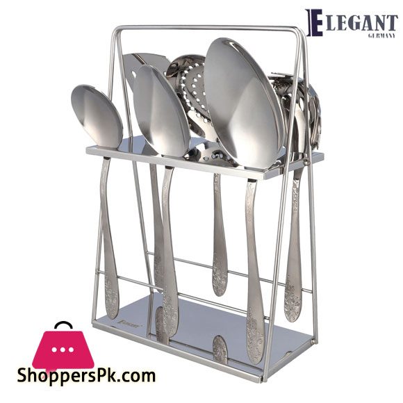 Elegant Serving Spoon Set Stainless Steel 18/10 (Flower) 6 - Pieces - SS02-6S