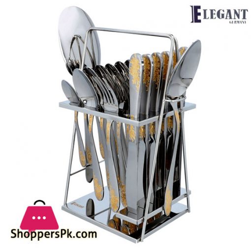 Elegant Stainless Steel Cutlery Set (Flower) 26 - Pieces - FF01-26GS