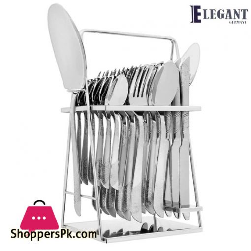 Elegant Stainless Steel Cutlery Set (LineTaxt) 26 - Pieces - FF14-26SS