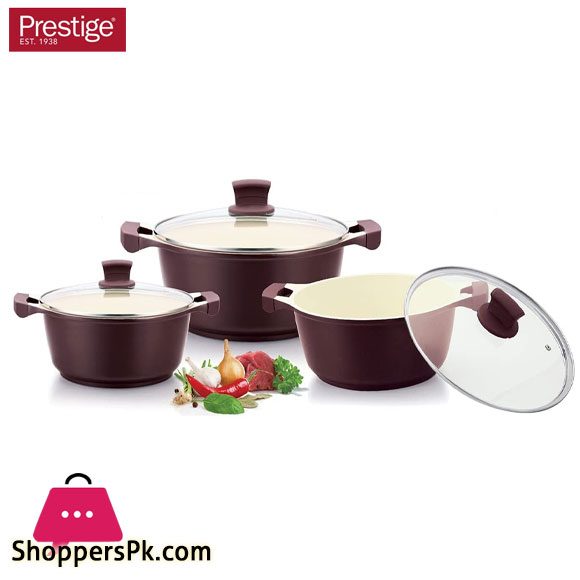 Prestige Heavy Cast Aluminum Ceramic Coating Cookware Set of 6 - 80955