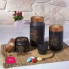 Sarina Glassware Triple Black Jar 3-Pcs - S983 Turkey Made