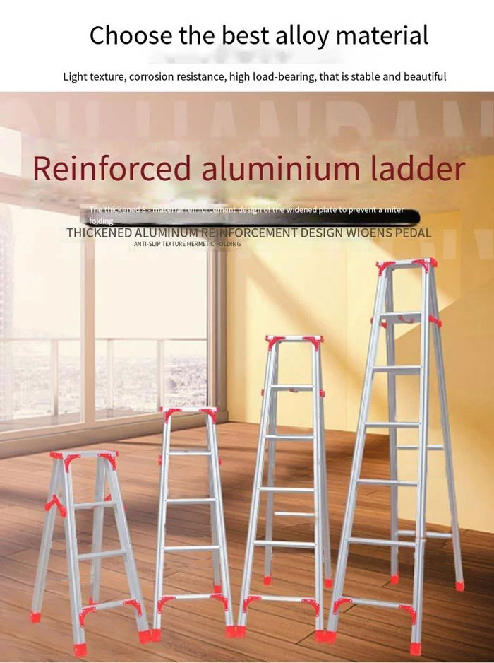 1.2 Mm Thickened Aluminum Alloy Widened Non-slip Design Ladder 4 Step