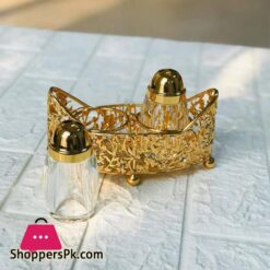 Golden Decorative Salt & Pepper Cart