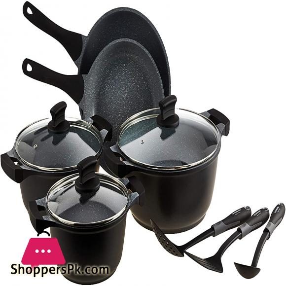 Winsor 11PC Cast Aluminum Non-Stick Cookware-Black, WR6011