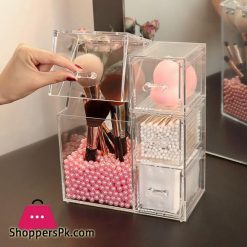 Acrylic Makeup Brush Storage Box Cosmetic Organizer Transparent Jewelry Display Dustproof Plastic Box Multifunctional Large|Storage Boxes & Bins