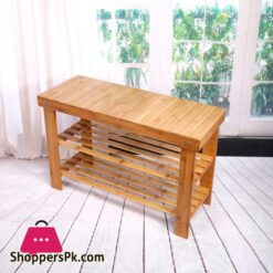 Wooden 2 Tier Shoe Rack