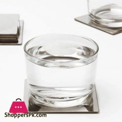 GROGGY - Stainless Steel Coasters [Pack of 6] (8x8 cm)