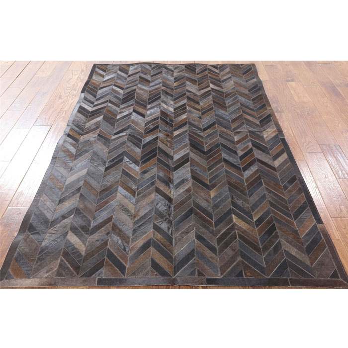 Handmade Cowhide Patchwork Rug Natural Chocolate Brown cowhide Leather Rug 4ft x 6t