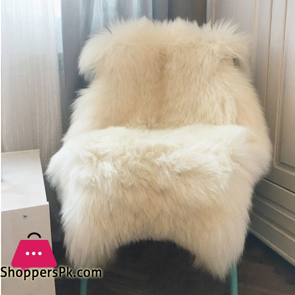 Ivory Sheepskin Rug, Large 3.5ft Natural Shearling Hide