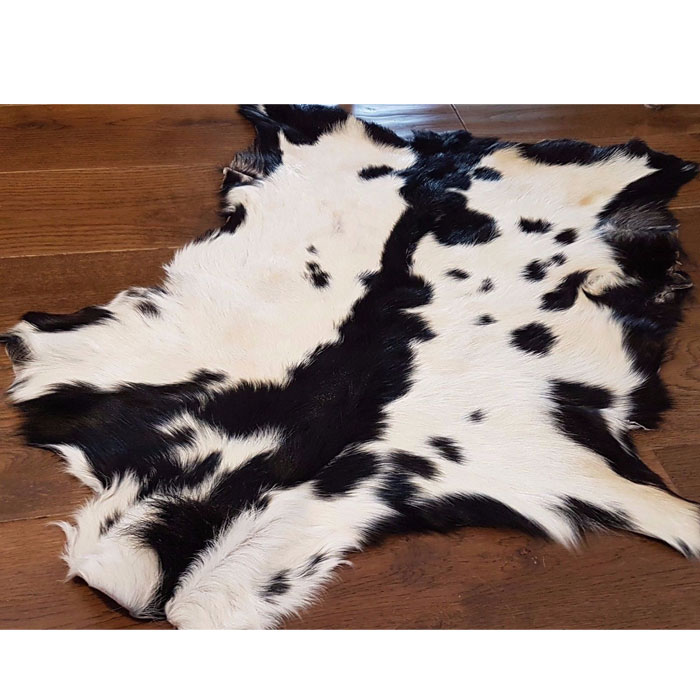 Natural Black And White Goat Skin Rug