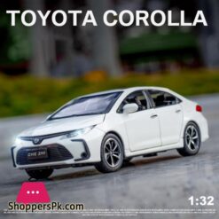 132 Scale Diecast Metal Toy Car Model Toyota Corolla Hybrid Pull Back Sound Light Educational Collection Gift 6 Doors OpenableDiecasts Toy Vehicles