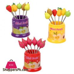 6PcsSet Cute Fruit Pattern Fruit Fork Creative Party Decoration Stainless Steel Snack Cake Dessert Food ForkForks