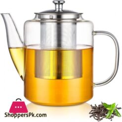 Glass Teapot with Removable Infuser 33oz1000ml Tea Kettle Stovetop Safe Glass Teapot with Lid for Loose Leaf Tea and Blooming Tea