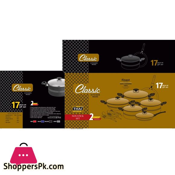 Thai Classic Kitchen Ware Non-Stick Cookware Set 17-Pcs