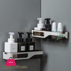 Wall Mounted Bathroom Organizer Shelf Cosmetic Shampoo Storage Rack Kitchen Plastic Holder Household Items Bathroom AccessoriesStorage Holders Racks