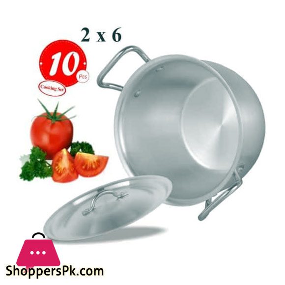 Domestic Cook Cuisine 2×6 Cooking Set 10 Pcs - D-41B