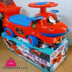 Baby Car Kids Car Pushing Car Kids Pushing and Manual Spider man Car with Back Support Box