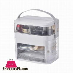 Makeup Organizer With Mirror LED light Large Capacity Jewelry Rack Cosmetic Organizer Skincare Lipstick Cosmetic Storage BoxStorage Boxes Bins