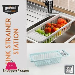 Sink Strainer Station Food Strainer Mountable on Sink 46x16x10 cm