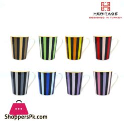 Heritage Milano Tall Mug With Black Stripes 6 Pieces Set