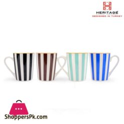 Heritage Milano Tall Mug With White Stripes 6 Pieces Set