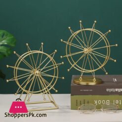 Metal Decorative Ornaments Nordic Iron Ferris Wheel Small Ornaments Office Desktop Wine Cabinet Decorations Home KnickknackFigurines Miniatures