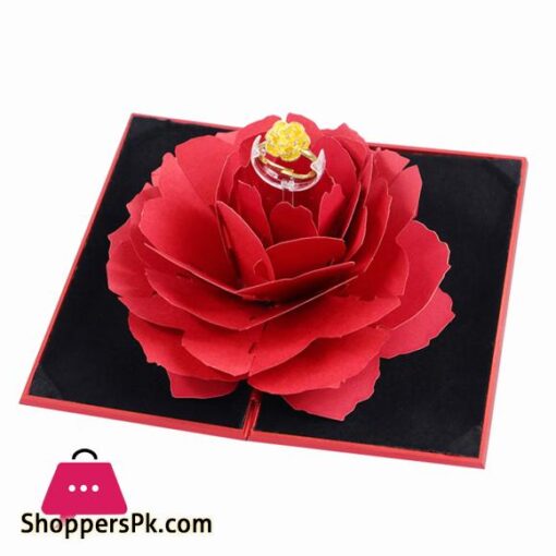 Unique Pops Up Rose Wedding Engagement Rings Box Surprise Jewelry Storage Holder Valentines day Best Gift Boxes For Women RingsJewelry Packaging Display