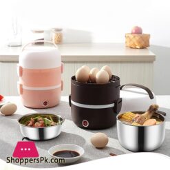 220V Electric Heating Lunch Box Stainless Steel 2L Large Thermal Food Container Warmer Mini Rice Cooker Work Home Lunchbox SetLunch Boxes