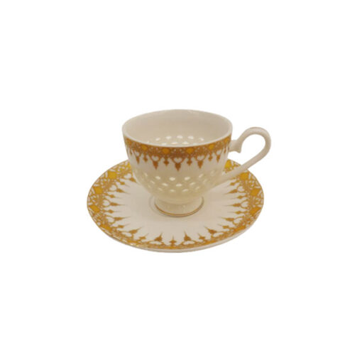 ANGELA Vision Ceramic Tea Cup and Saucer Set of 6 - KX67