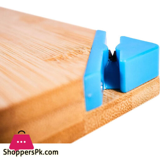 Organic Bamboo Cutting Board with Knife Sharpener - Keep Knives Sharp With This 2-In-1 Combo