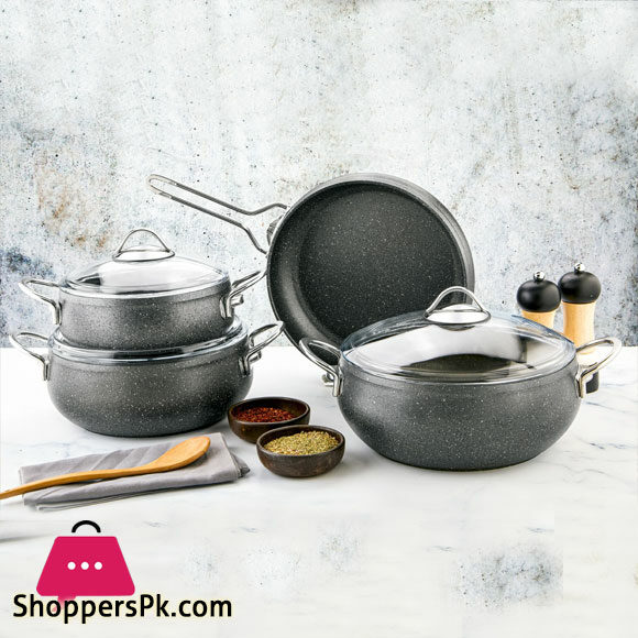 Alya Granite Casserole 7 Piece Cookware Set S-7708 Turkey Made