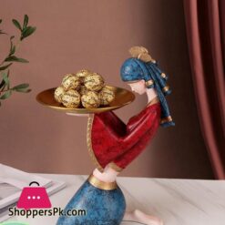 Victoria Girl Doll Storage Tray Plate Decoration Home Decoration Desktop Resin Art Sculpture Statue