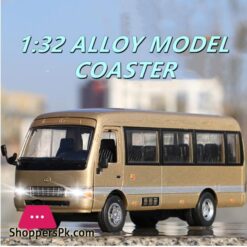 132 Toyota Coaster Bus Alloy Car Diecast Model Car Toy Simulation Metal Business Bus Vehicle Toys For Kids Gifts Free Shipping