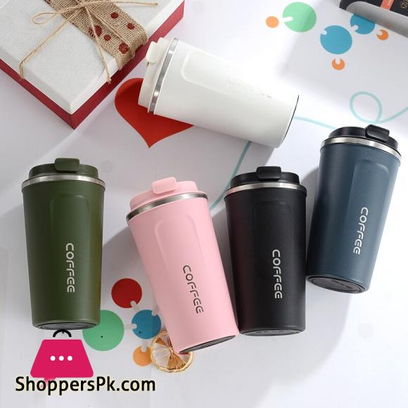 THERMAL CUP Thermos GLASS with LID Coffee MILK The HOT Container