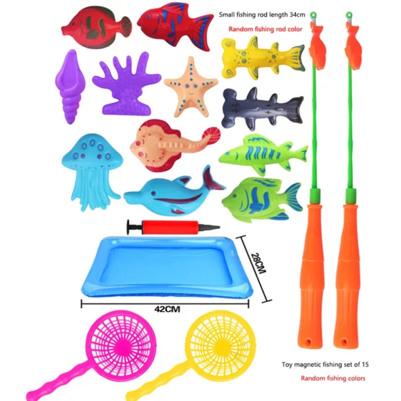 Children's Fishing Toys Set Double Magnetic Fishing Rod Parent