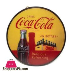 Coca Cola Hanging Wooden Frame Round