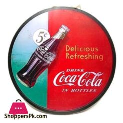 Coca Cola Hanging Wooden Frame Round