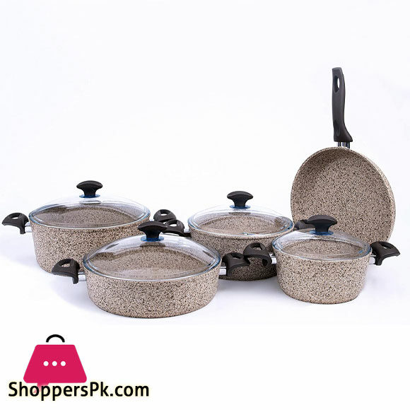 Falez Cookware Set, Granite, 7 Pieces – Beige