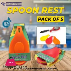 5 Pieces Pack GT Shop Spoon Rest Plastic Spoon Rest Heat Resistant Kitchen Utensil Spatula Holder Cooking Tool Spoon holder Spoon holder for Kitchen