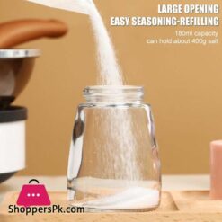 Metering Salt Shaker Press Type Quantitative Seasoning Bottle Glass Spice Salt Pepper Container Dispenser Kitchen Accessories