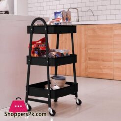 Multi Purpose Utility Rolling Mobile Cart Trolley Organizer with 3 Tier Drawer Units Metal Mesh Shelving Holders Basket Rack for KitchenBathroomBedroom Storage on Wheels