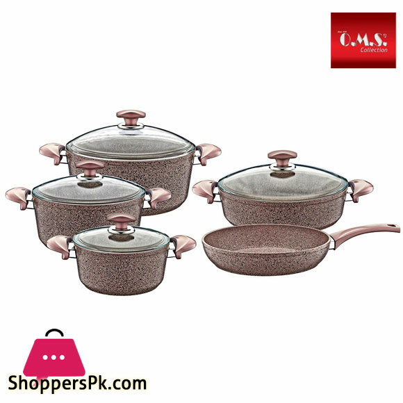 OMS Granite Cookware Set of 9 Turkey Made - 30012