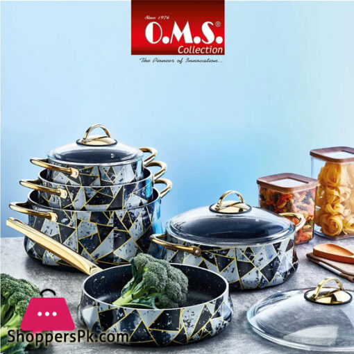 OMS Granite Cookware Set of 9 Turkey Made - 3054