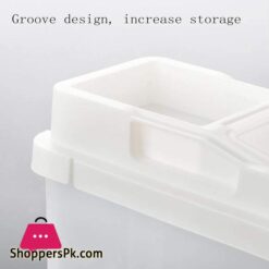 zym Rice Bucket Household Kitchen Miscellaneous Grain Storage Box Removable Rice Bucket Moisture proof Plastic Grains Large capacity Rice Storage Tank WhiteColorwhite