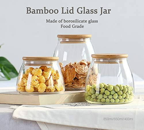 Glass Food Storage Jars With Airtight Seal Bamboo Lids, Modern Design  Kitchen Canister Set For Serving Spice, Tea, Coffee, Cookie, Pastry For  Restaurant/bakery - Temu